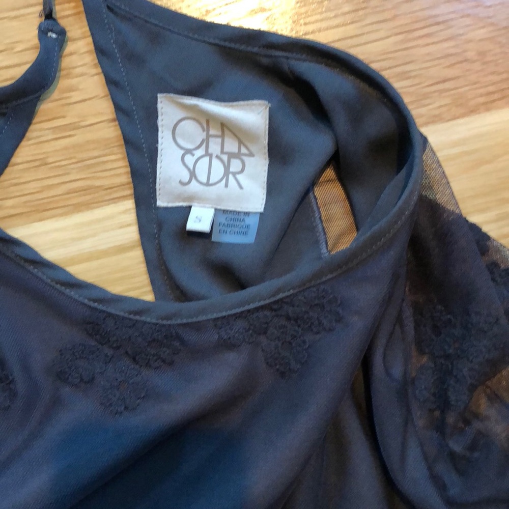Chaser black lace peplum top, Small - Picture 5 of 6